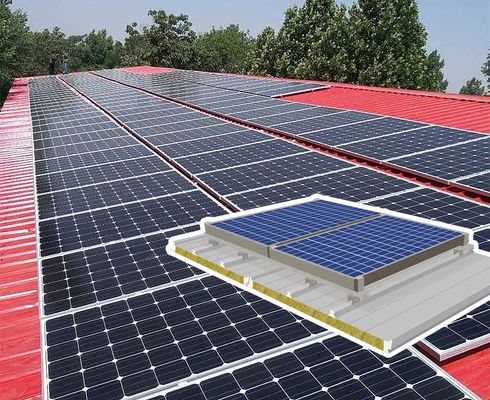 Sí Panel de techo fotovoltaico a prueba de fuego de 75 mm para soluciones de techo sostenibles y ecológicas