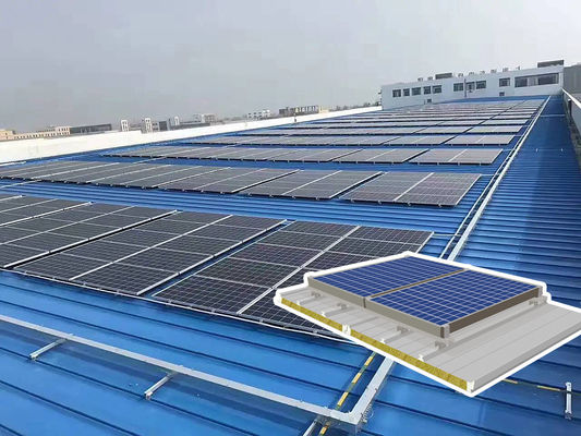 Panel de techo fotovoltaico de núcleo de lana de cristal de PU con ancho de 1000 mm y diseño personalizable