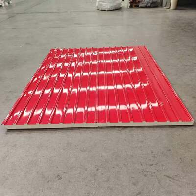 Paneles de techo ignífugos sándwich decorativos de pu Paneles de revestimiento de techo de metal exterior Paneles sándwich de gran pared